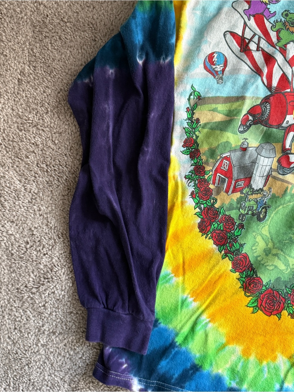 2011 Grateful Dead “The Grateful Skies” tie-dye long sleeve, 22” × 26” - Picture 7 of 9
